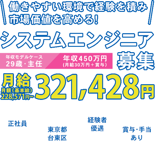 好きを仕事に！成長できる環境！システムエンジニア募集